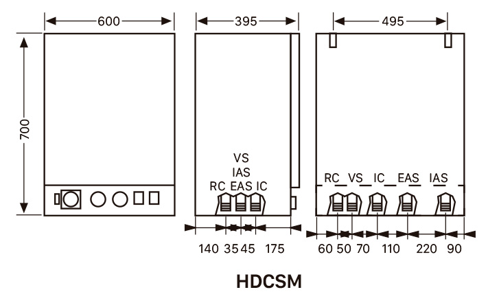 Dimensiones calderas eléctricas HDCS / HDCSM